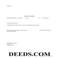 Chattooga County Quit Claim Deed Form Page 1