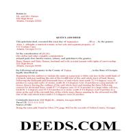 Chattooga County Completed Example of the Quit Claim Deed Document Page 1
