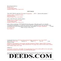Dutchess County Completed Example of the Gift Deed Document Page 1