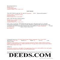 Dutchess County Completed Example of the Gift Deed Document Page 1
