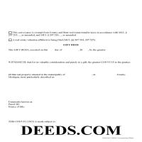 Shiawassee County Gift Deed Form Page 1