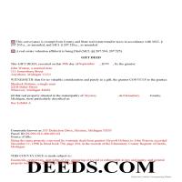 Delta County Completed Example of the Gift Deed Document Page 1