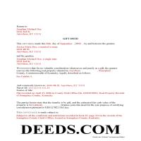 Completed Example of the Gift Deed Document Page 1