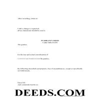 Warranty Deed Form Page 1