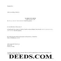 Warranty Deed Form Page 1
