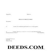 Cheshire County Special Warranty Deed Form Page 1