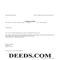 Warren County Warranty Deed Form Page 1