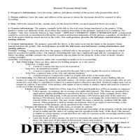 Stoddard County Warranty Deed Guide Page 1