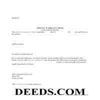 Rockcastle County Special Warranty Deed Form Page 1