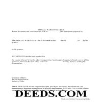 Wallace County Special Warranty Deed Form Page 1
