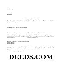 Escambia County Special Warranty Deed Form Page 1