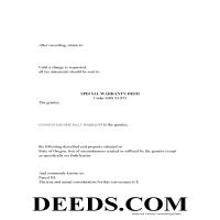 Morrow County Special Warranty Deed Form Page 1