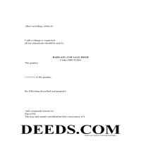 Hood River County Bargain and Sale Deed Form Page 1