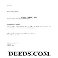 Special Warranty Deed Form Page 1