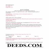 Dutchess County Completed Example of the Quit Claim Deed Document Page 1