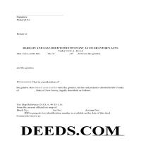 Morris County Bargain and Sale Deed Form Page 1