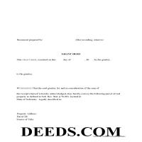 Burt County Grant Deed Form Page 1