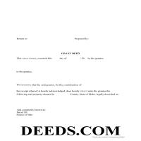 Benewah County Grant Deed Form Page 1