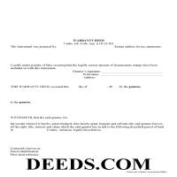 Warranty Deed Form Page 1