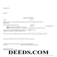 Tuolumne County Quit Claim Deed Form Page 1