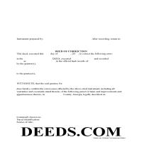 Habersham County Correction Deed Form Page 1