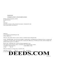 Release of Easement, Right of Way Form Page 1