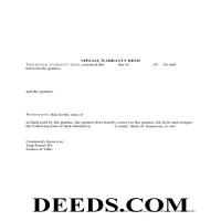 Fentress County Special Warranty Deed Form Page 1