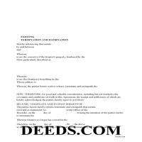 Release of Easement, Right of Way Form Page 1