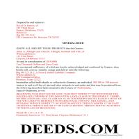 Completed Example of the Mineral Deed Document Page 1
