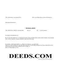 Grenada County Mineral Deed Form Page 1