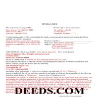 Completed Example of a Mineral Deed Document Page 1