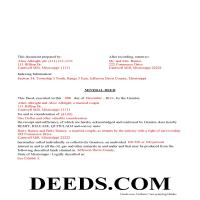 Grenada County Completed Example of a Mineral Quitclaim Deed Document Page 1