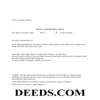 Clark County Mineral Quitclaim Deed Form Page 1