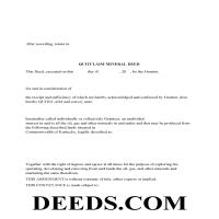 Jessamine County Mineral Quitclaim Deed Form Page 1