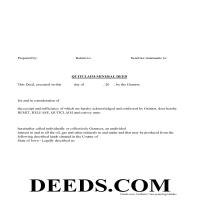 Hardin County Mineral Quitclaim Deed Form Page 1
