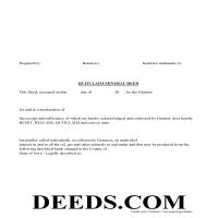 Clayton County Mineral Quitclaim Deed Form Page 1