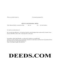 Houston County Mineral Quitclaim Deed Form Page 1