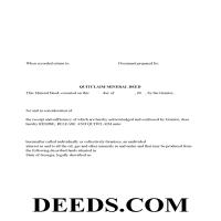Mineral Quitclaim Deed Form Page 1
