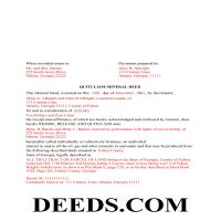 Charlton County Completed Example of a Mineral Quitclaim Deed Document Page 1