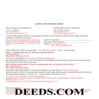 Completed Example of a Mineral Quitclaim Deed Document Page 1