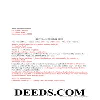 Completed Example of a Mineral Quitclaim Deed Document Page 1