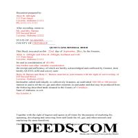 Completed Example of a Mineral Quitclaim Deed Document Page 1