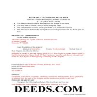 Completed Example of the Transfer on Death Deed Form Page 1