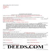 Completed Example of the Transfer on Death Deed Form Page 1