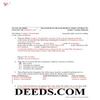 Hamilton County Completed Example of the Transfer on Death Designation Affidavit Document Page 1