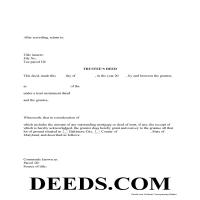Baltimore City Trustee Deed Form Page 1