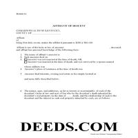 Union County Affidavit of Descent Form Page 1