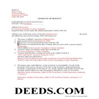 Completed Example of the Affidavit of Descent Form Page 1