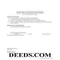 Transfer on Death Revocation Form Page 1