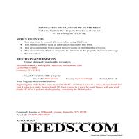 Completed Example of the Transfer on Death Revocation Document Page 1